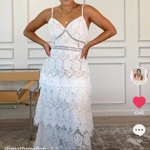Just Me White Lace Maxi Dress NWOT
